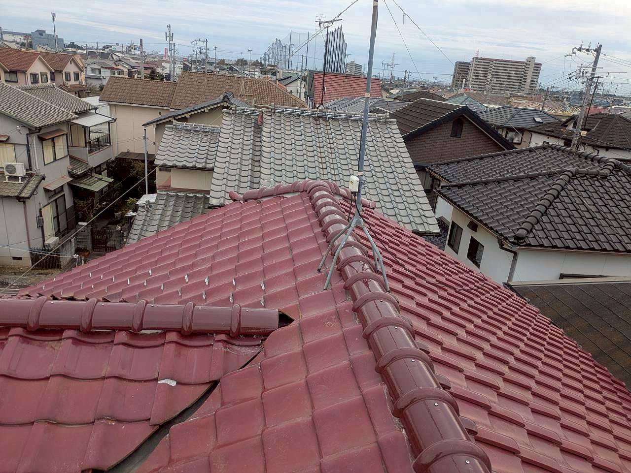 加古川市　丸瓦の設置が完了